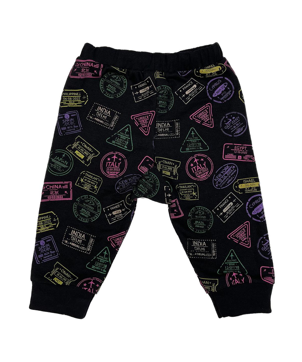 Mixed Up Clothing Baby Boys Passport Print Jogger Pants