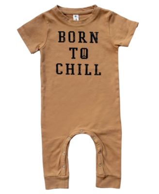 Earth Baby Outfitters Baby Boys or Baby Girls Short Sleeve Romper - Camel
