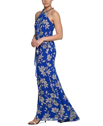 Descubrir 96+ imagen calvin klein blue dress with flowers