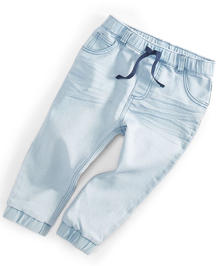 First Impressions Baby Boys Light Wash Denim Joggers Created for