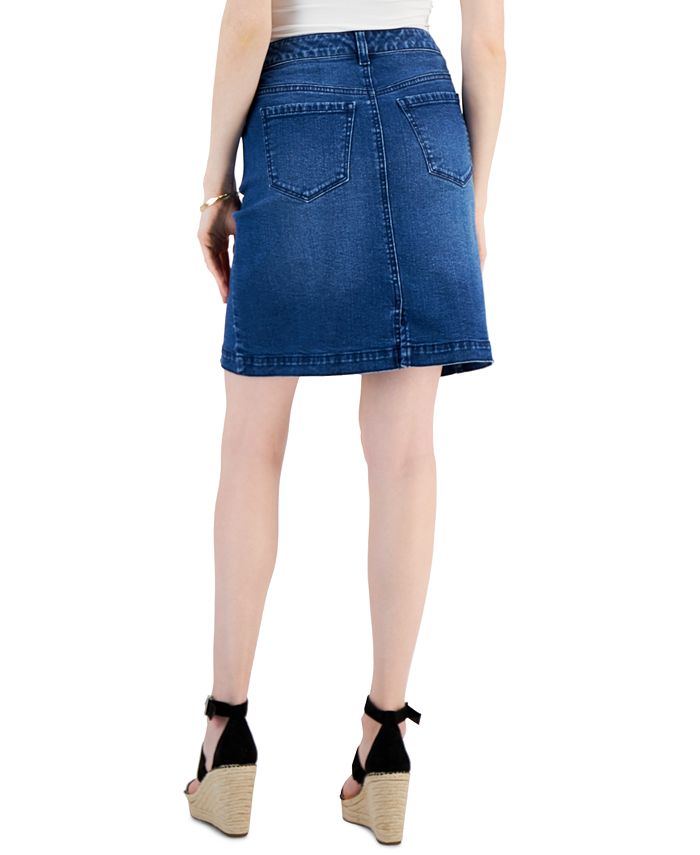 Style & Co Button-Fly Denim Skirt, Created for Macy's & Reviews ...