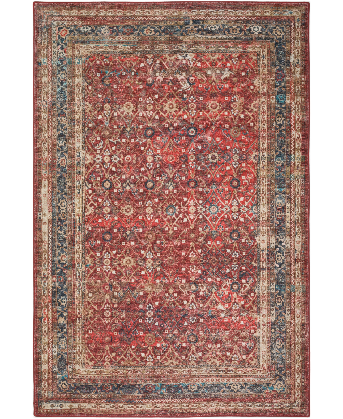 D Style Basilic Bas7 2' X 3' Area Rug In Red