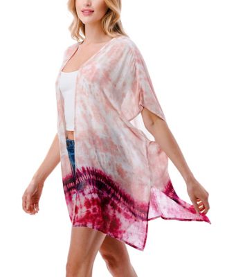Women's Lightweight Ombre Tie Dye Kimono Wrap
