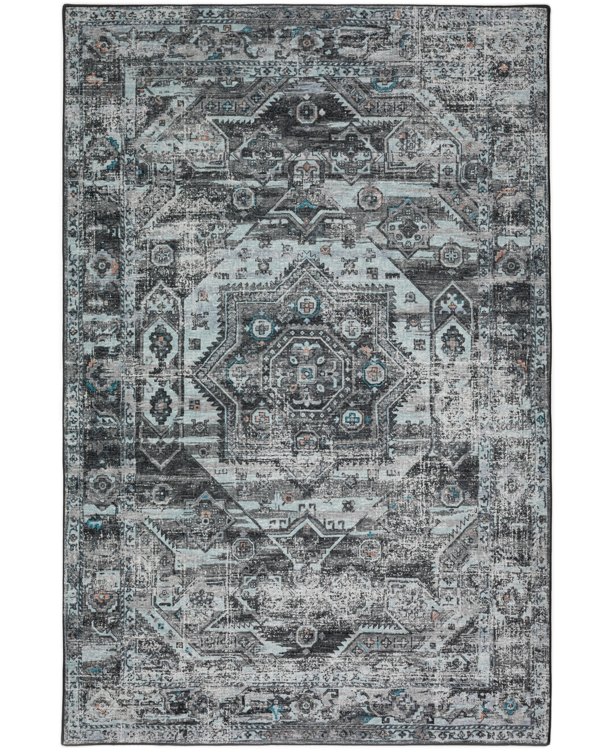 D Style Basilic Bas5 3' X 5' Area Rug In Gray