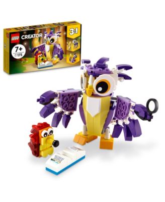 Lego Creator 3 in 1 Fantasy Forest Creatures Building Kit, Owl, Rabbit and Squirrel Animal Toys, 175 Pieces
