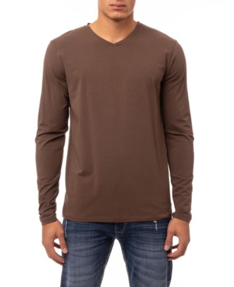 Мужская футболка XRAY Long Sleeve V-Neck, цвет: Армейский зелёный