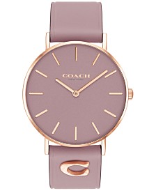 Women's Perry Purple Leather Strap Watch 36mm