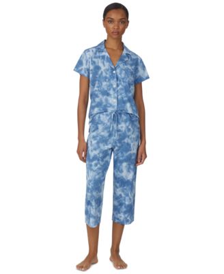 Lauren Ralph Lauren - Women's Tie-Dyed Notch-Collar & Capri Pajama Set