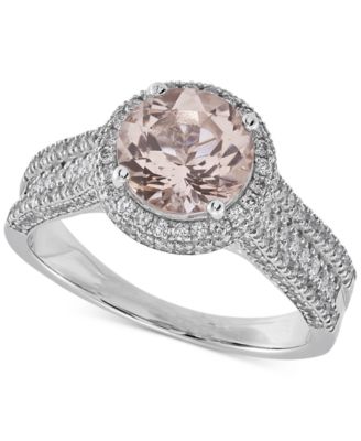 Morganite (1-3/4 ct. t.w.) & Diamond (3/4 ct. t.w.) ring in 14k White ...