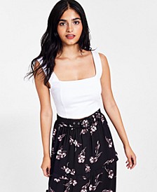 Women’s Cropped Square-Neck Tank Top, Created for Macy’s