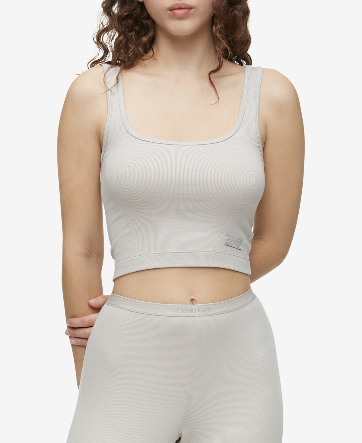 Calvin Klein Pure Ribbed Cropped Tank Top