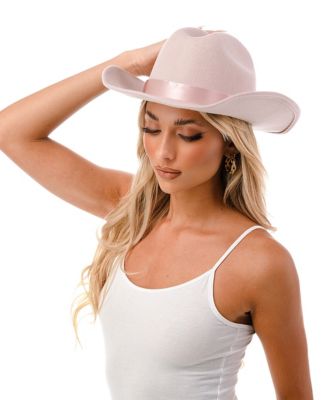 Women's Short-Brim Cowboy Hat with Satin Trim