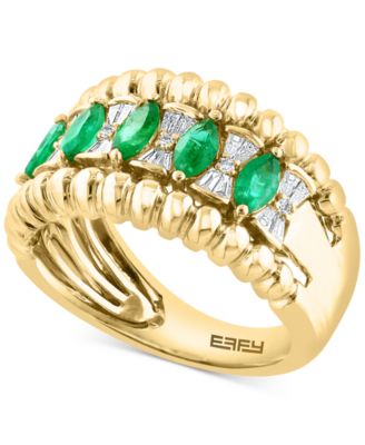 EFFY Collection - Emerald (3/4 ct. t.w.) & Diamond (1/4 ct. t.w.) Ring in 14k Gold