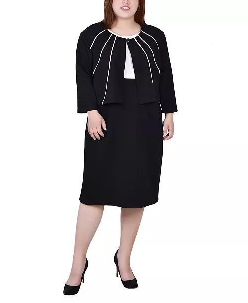 plus size jacket and dress, 2 piece set