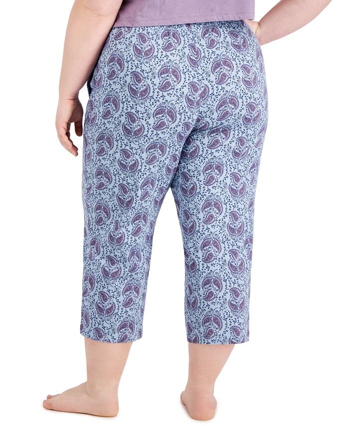 Charter Club Plus Size Printed Cotton Sleep Pants, Created for Macy's ...