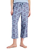 Charter Club Women's Capri Cropped Cotton Pajama Pants Vineyard
