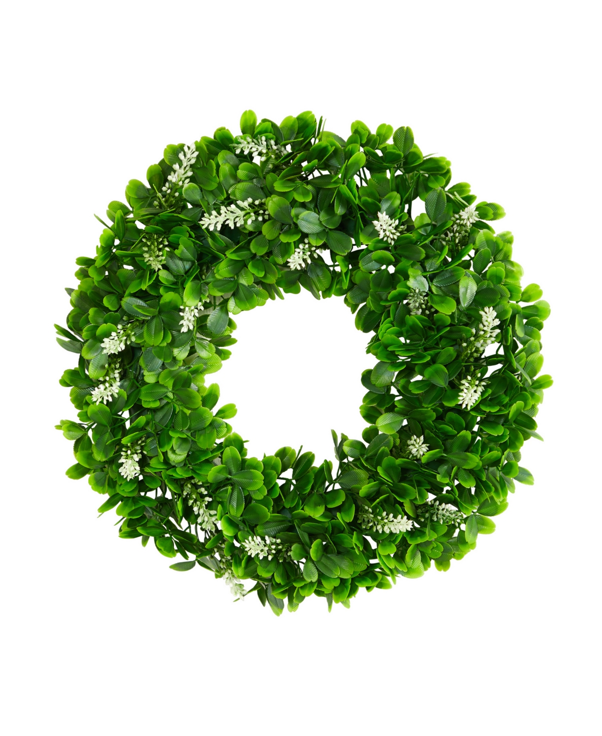 Nearly Natural Jasmine Artificial Wreath, 13" In Green