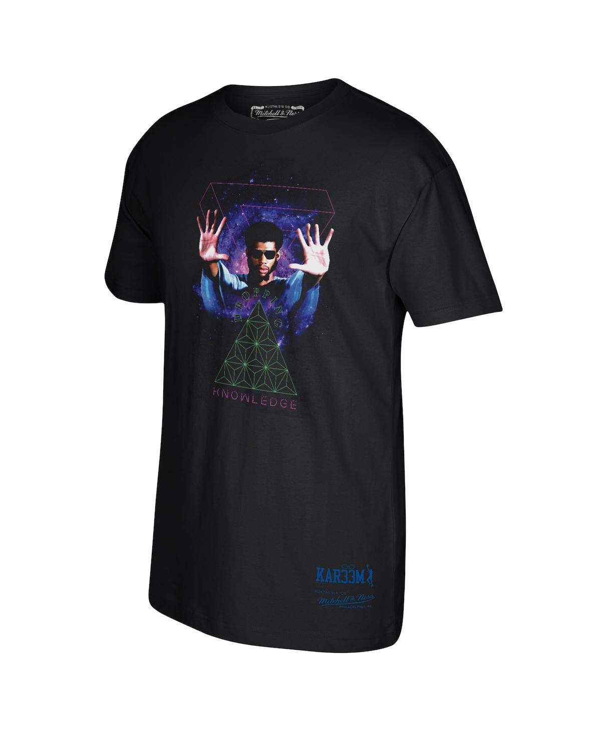 Mitchell & Ness Men's  Kareem Abdul-jabbar Black Social Justice Warrior Drop Knowledge T-shirt In Black
