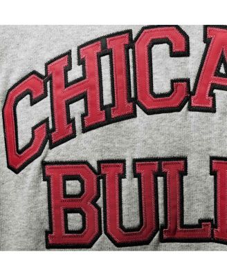 Men's Heather Gray Chicago Bulls Hardwood Classics Big and Tall Throwback Pullover Hoodie