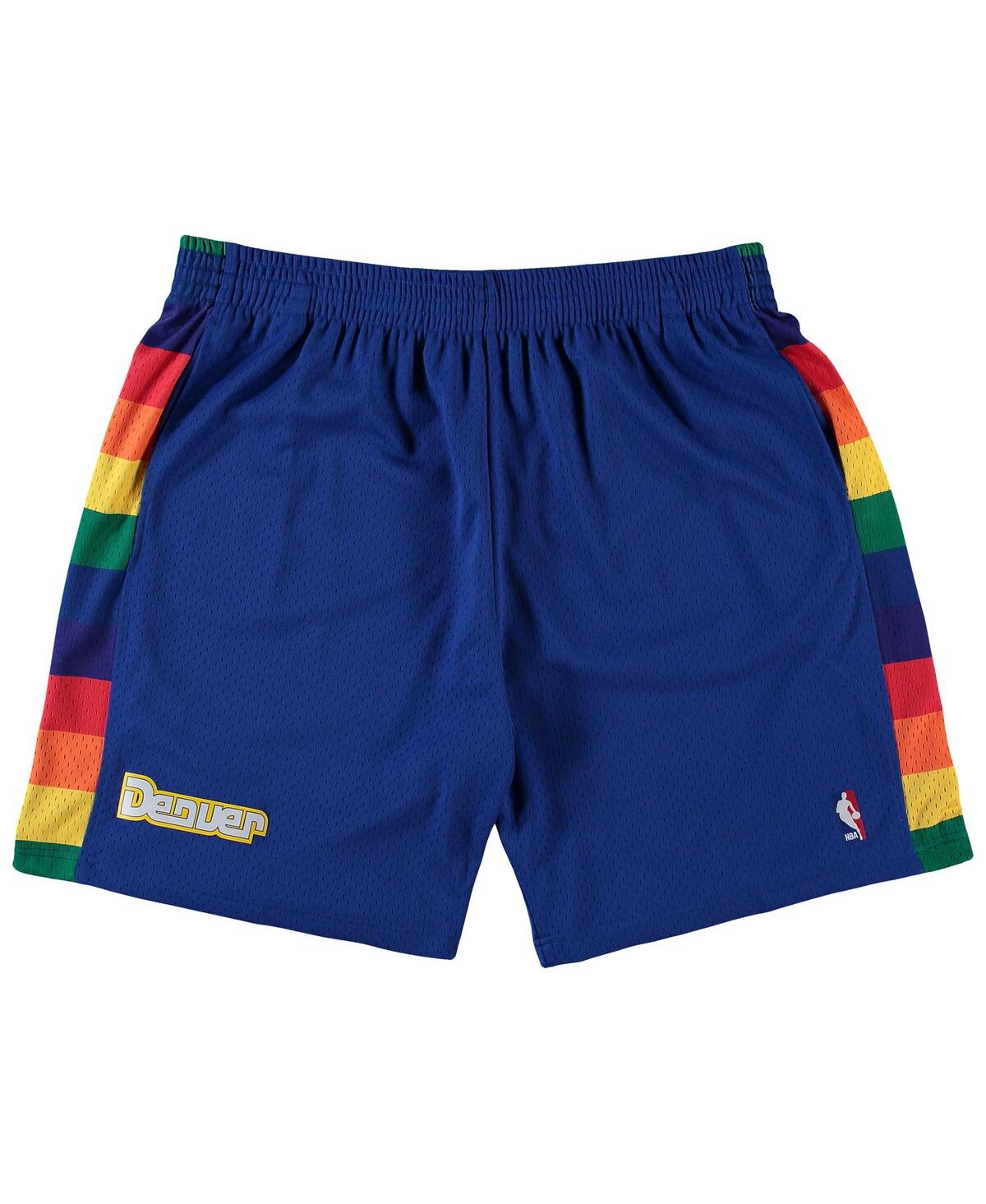 Shop Mitchell & Ness Men's  Royal Denver Nuggets Big And Tall Hardwood Classics Team Swingman Shorts