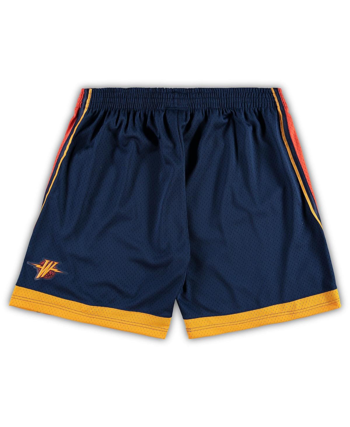 Mitchell & Ness Men's  Navy Golden State Warriors Big And Tall Hardwood Classics Team Swingman Shorts In Navy