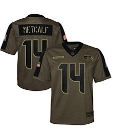 Youth Boys DK Metcalf Olive Seattle Seahawks 2021 Salute To Service Game Jersey