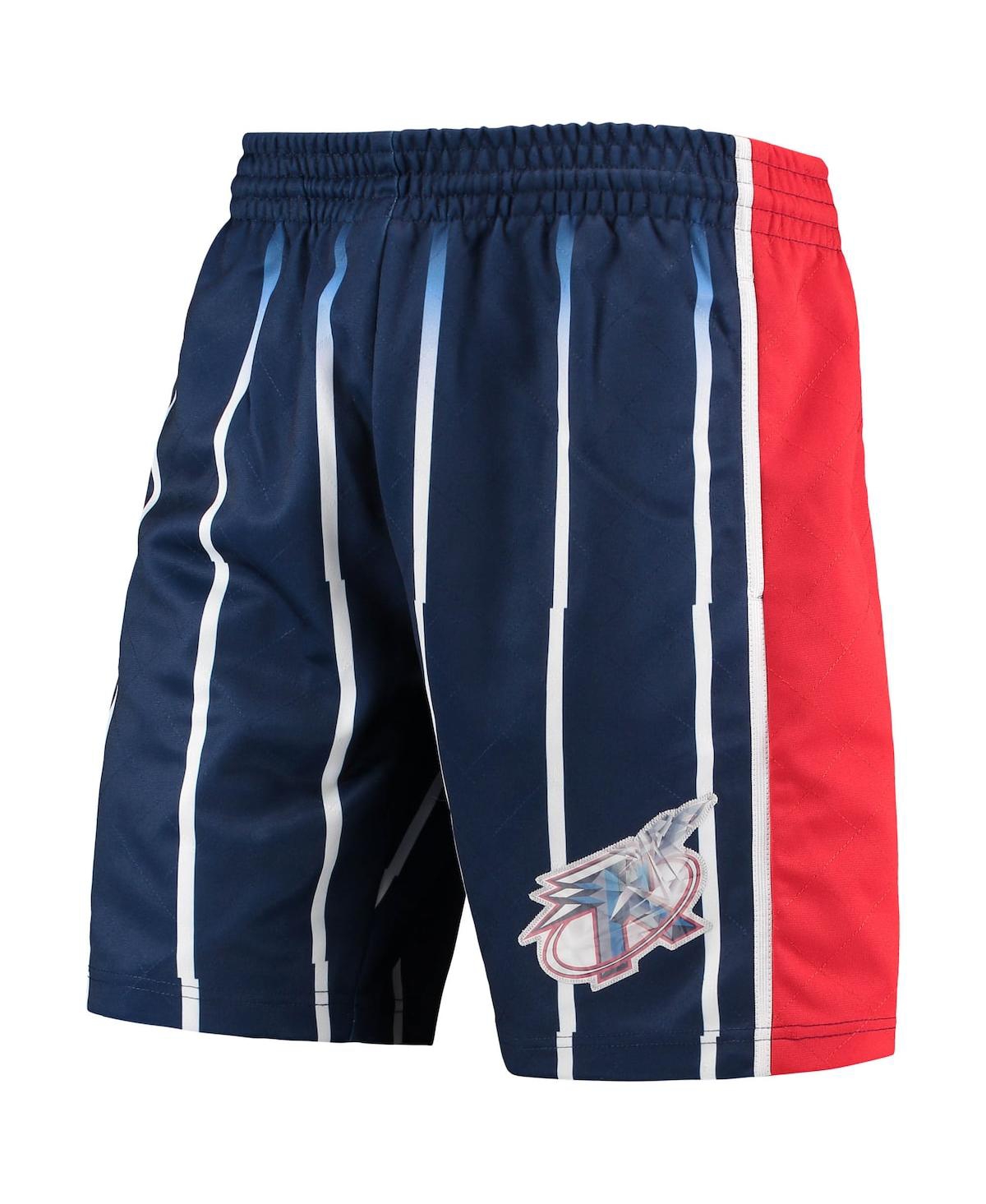 Shop Mitchell & Ness Men's  Blue Houston Rockets 1996 Hardwood Classics 75th Anniversary Swingman Shorts