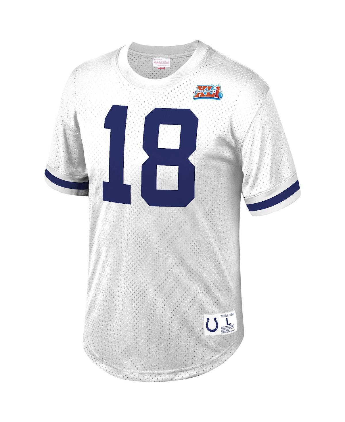 Shop Mitchell & Ness Men's  Peyton Manning White Indianapolis Colts Retired Player Name And Number Mesh To