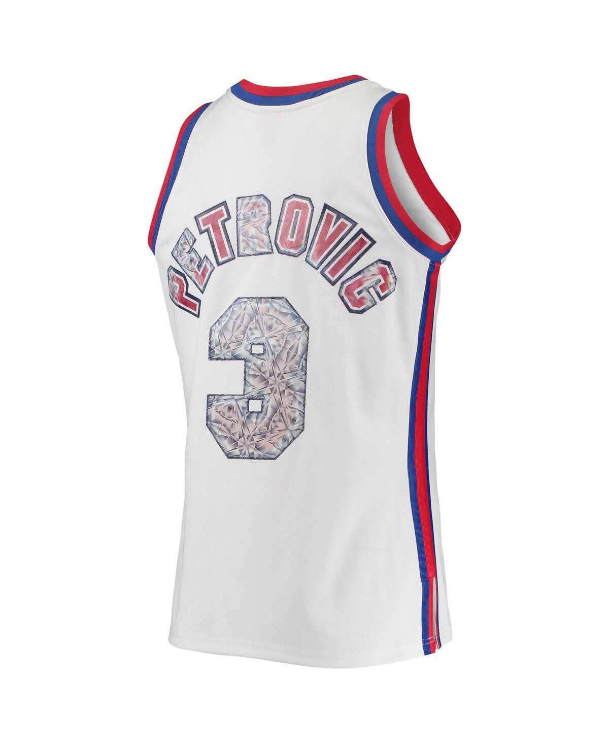 Men's Mitchell & Ness Drazen PetrovicNew Jersey Nets 1996-97 Hardwood Classics Nba 75th Anniversary Diamond Swingman Jersey - White