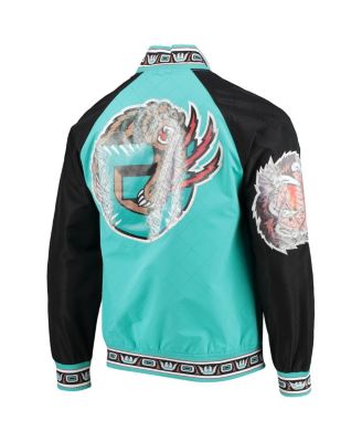 Men's Vancouver Grizzlies Turquoise Hardwood Classics 75th Anniversary Authentic Warmup Full-Snap Jacket