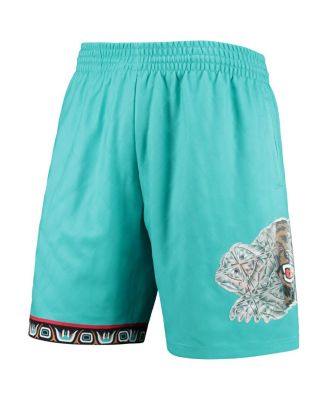 Men's Turquoise Vancouver Grizzlies 1996 Hardwood Classics 75th Anniversary Swingman Shorts