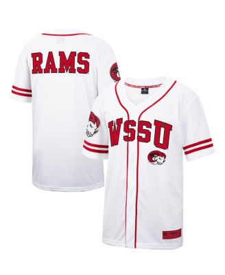 Men's White and Red Winston-Salem State Rams Free Spirited Baseball Jersey