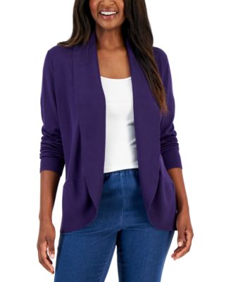 Karen Scott Women's Shawl-collar Curved 