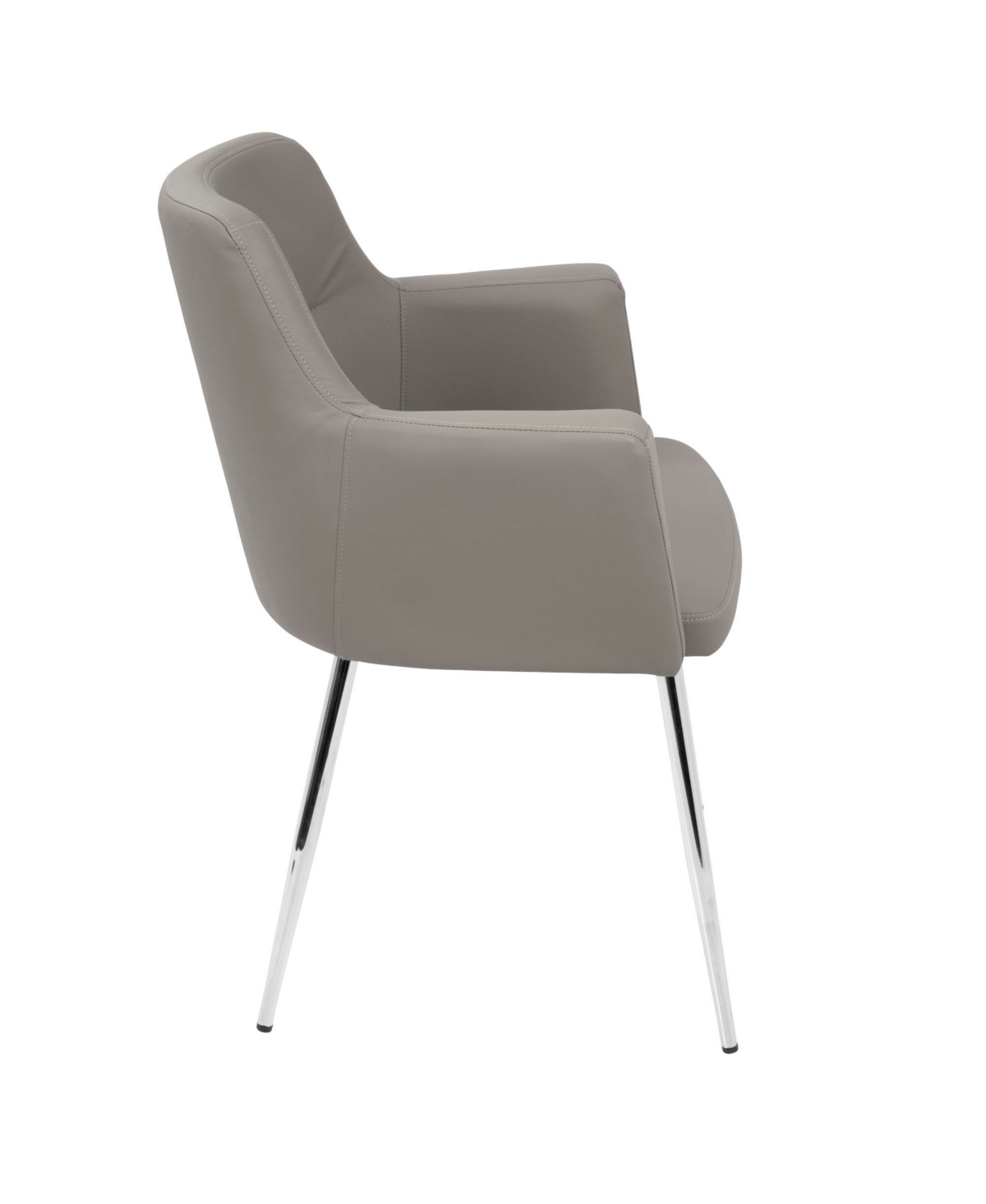 Lumisource Andrew Contemporary Dining Accent Chair, 2 Piece Set - Chrome