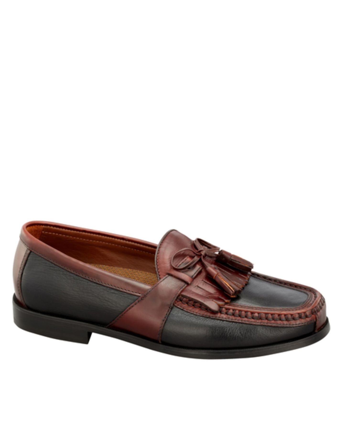 Мужские туфли Johnston & Murphy Aragon II Kiltie Tassel Loafer, цвет: Чёрный / Каштановый — фото 1
