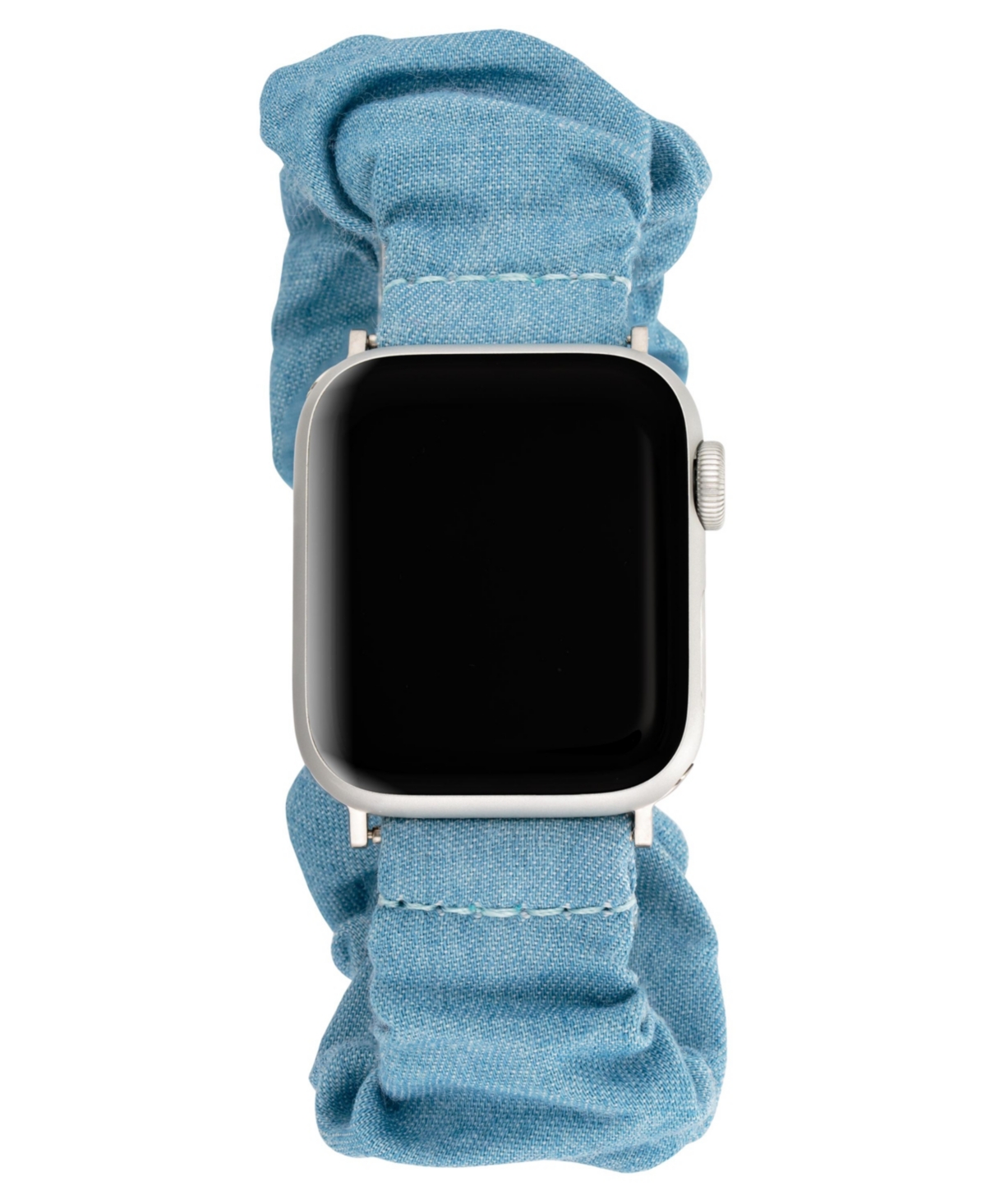 Shop Anne Klein Women's Light Blue Demin Scrunchie Band Compatible With 42/44/45/ultra/ultra 2 Apple Watch
