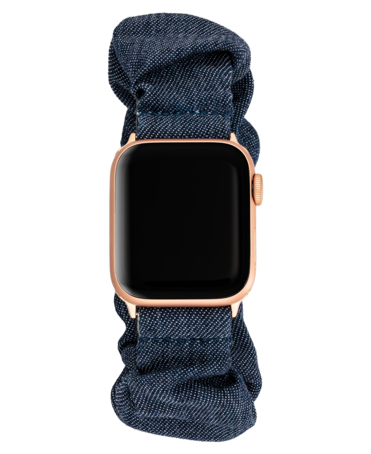 Shop Anne Klein Women's Dark Blue Demin Scrunchie Band Compatible With 42/44/45/ultra/ultra 2 Apple Watch