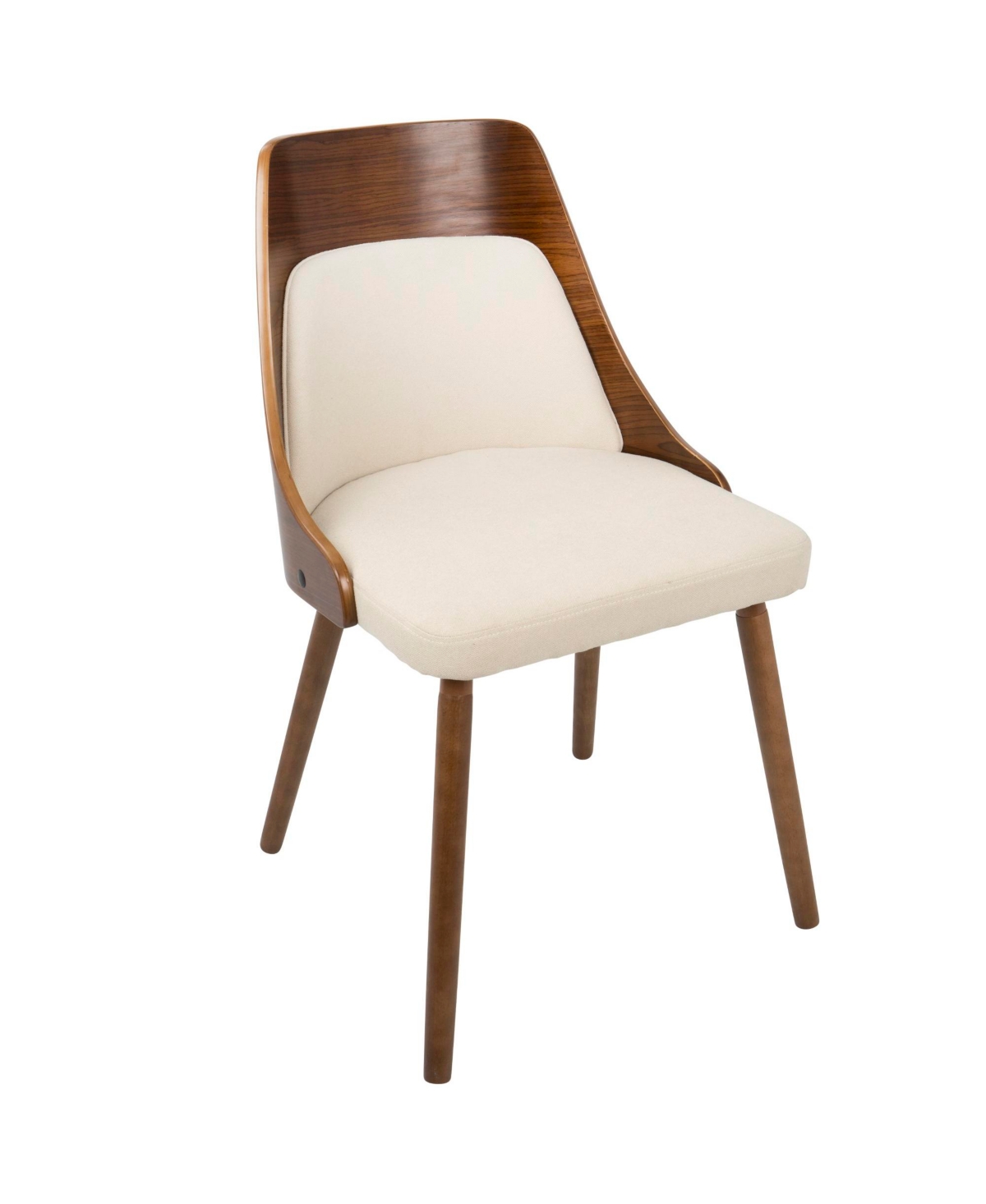 Shop Lumisource Anabelle Mid-century Modern Dining Accent Chair In Cream Fabric,walnut Legs