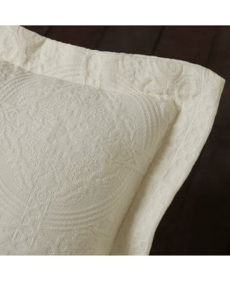 100% Cotton Fleur De Lis Medallion All-Season 3-Piece Coverlet Set, Full