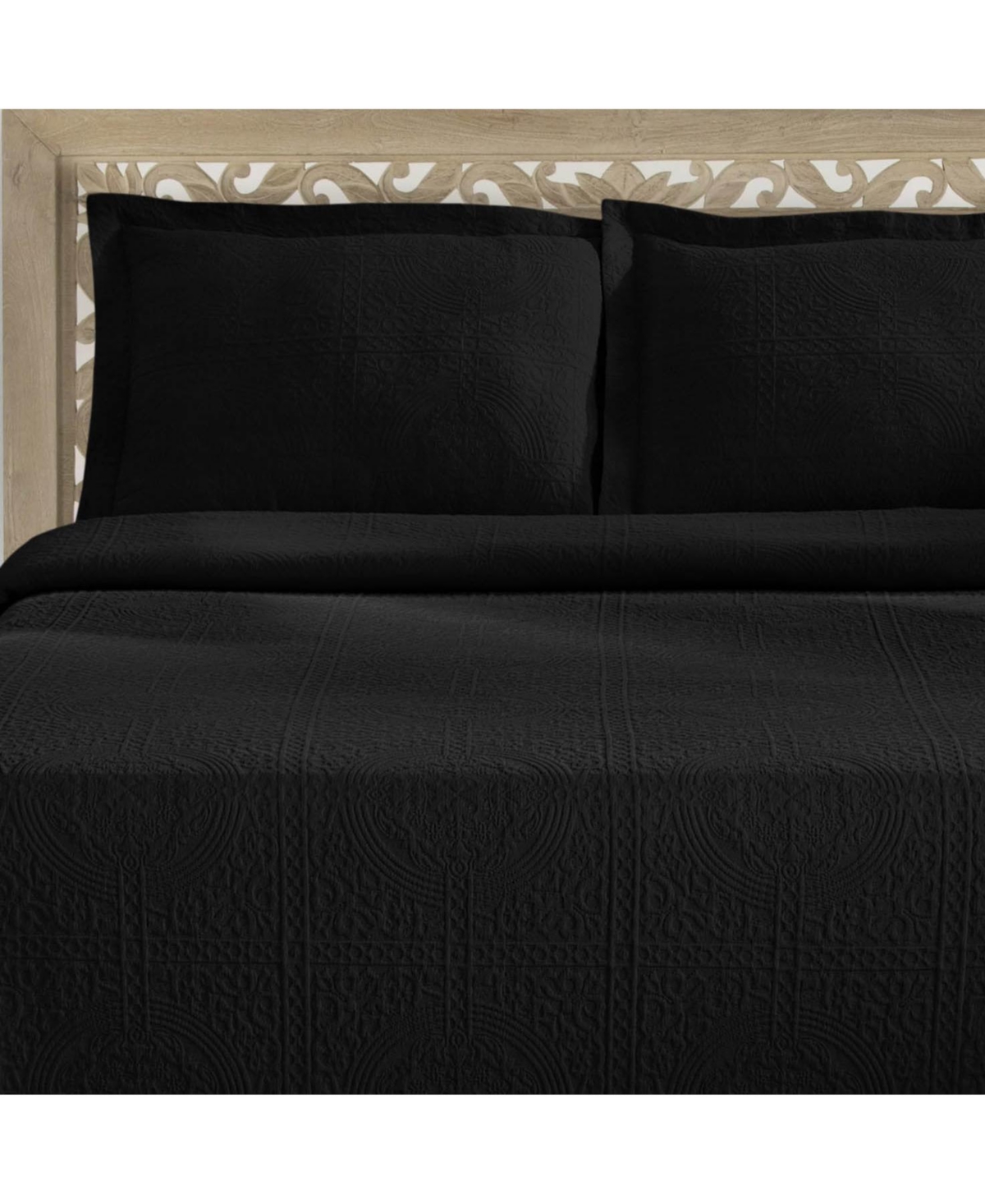 Superior 100% Cotton Fleur De Lis Medallion All-Season -Piece Coverlet Set