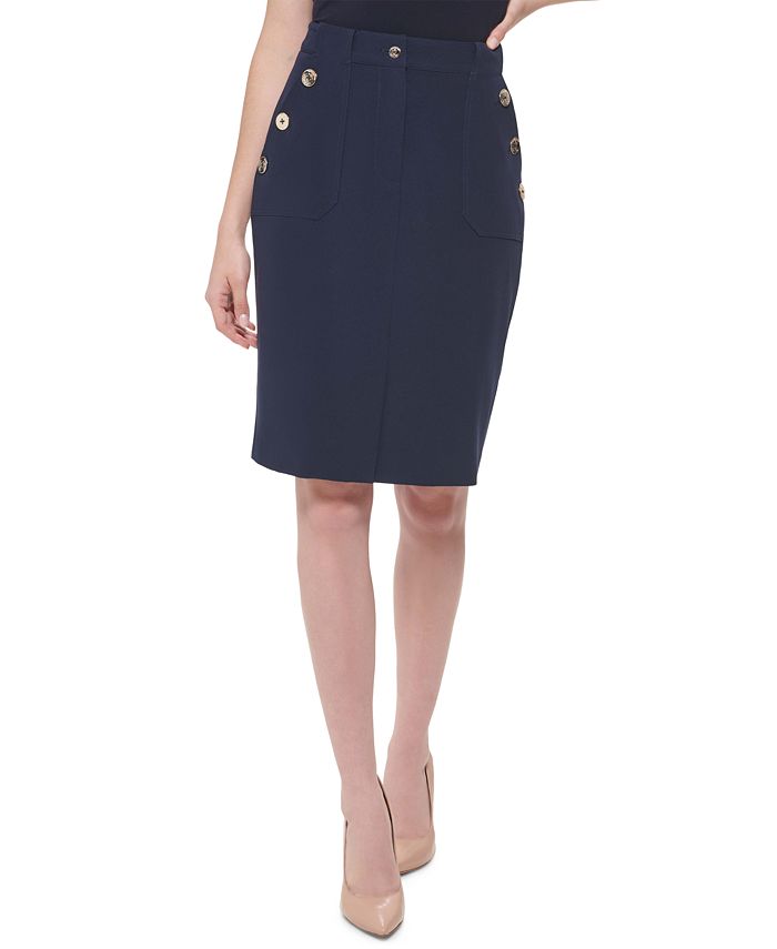 Tommy Hilfiger Women's Sailor-Button Pencil Skirt & Reviews - Skirts - Women  - Macy's