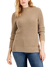 Women's Cotton Mock-Neck Sweater, Created for Macy's