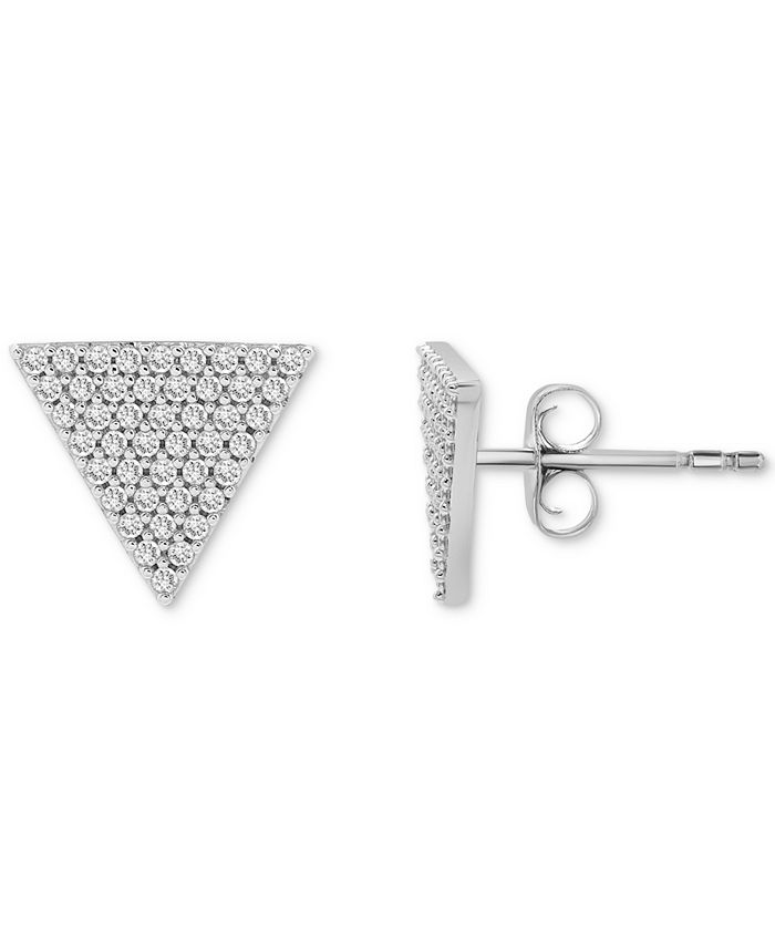 Wrapped Diamond Triangle Stud Earrings (1/4 ct. tw) in 14k White Gold