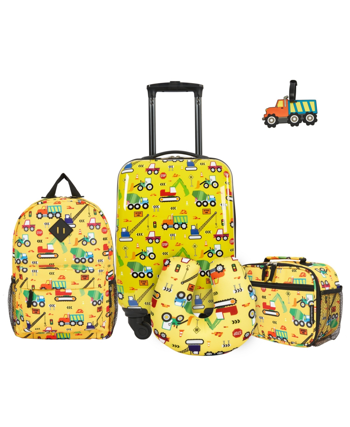 Travelers Club Kid's Hard Side Carry-on Spinner 5 Piece Luggage Set In Cars