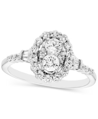 14k White Gold Complete Diamond Oval Halo Cluster Engagement Ring 14k White Gold Complete Diamond Oval Halo Cluster Engagement Ring