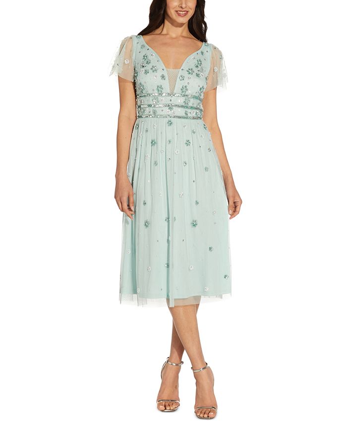 Adrianna Papell Women's Embellished Midi Dress - Macy's