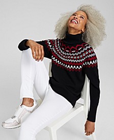 Women's 100% Cashmere Fair Isle Sweater, Created for Macy's