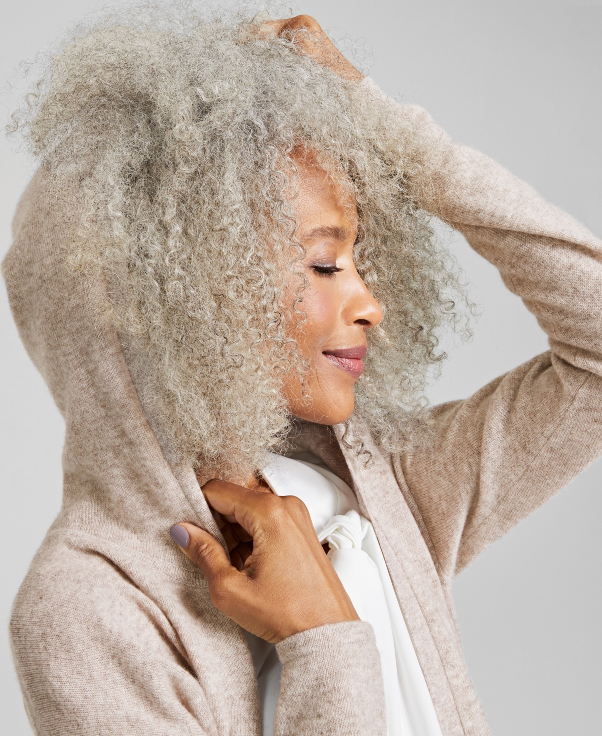 Charter Club Petite's 100% Cashmere Open-Front Hoodie, Created for Macy's