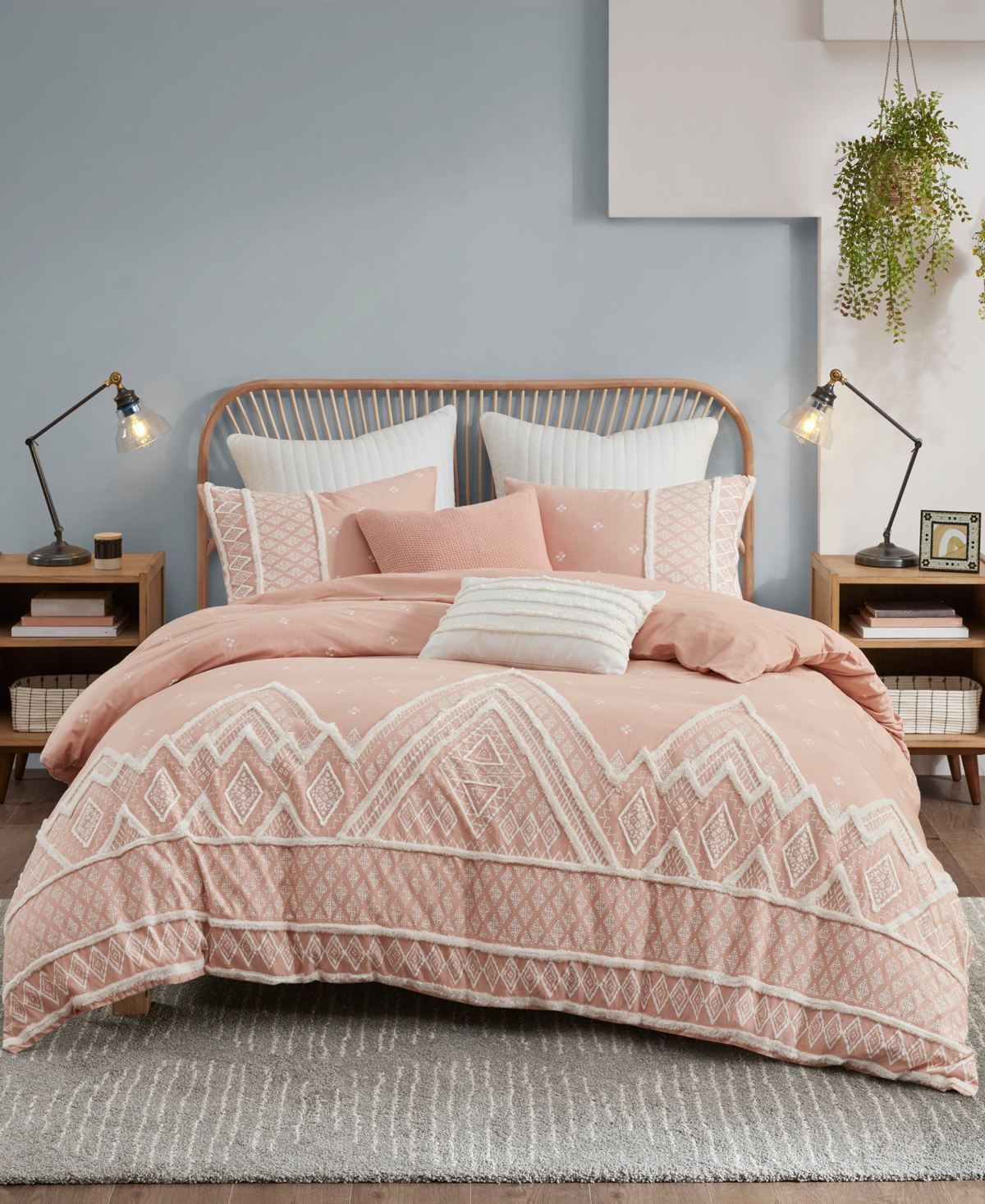 Ink+ivy Marta 3 Piece Count Duvet Cover Set, King/ Cal King Bedding In Blush