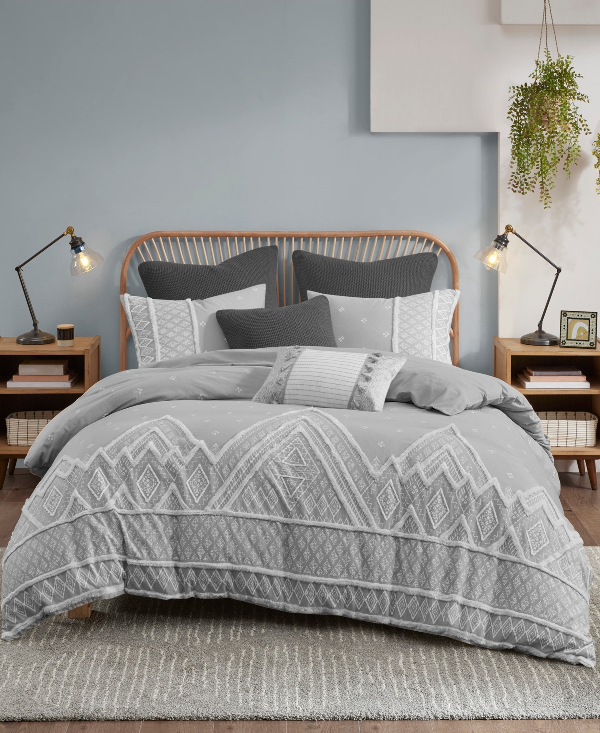 Ink+ivy Marta 3 Piece Count Duvet Cover Set, King/ Cal King Bedding In Gray